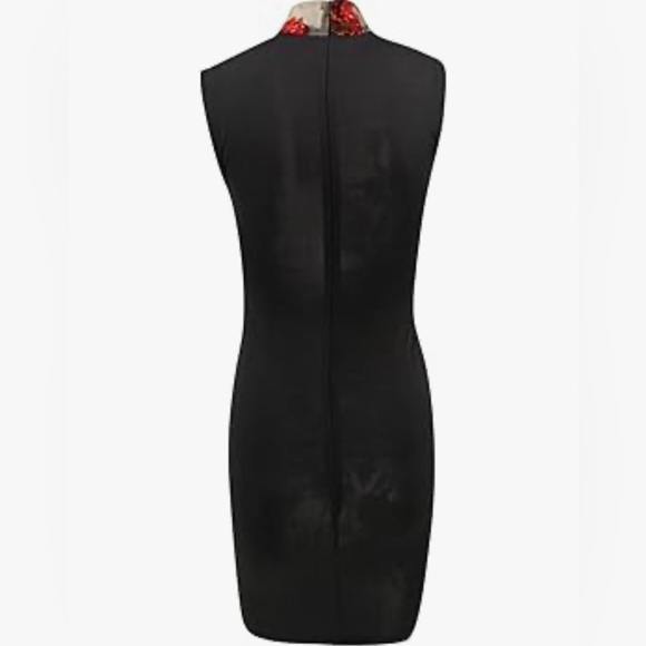 Red Sequin Flowers & Mesh Dress - Picture 12 of 15